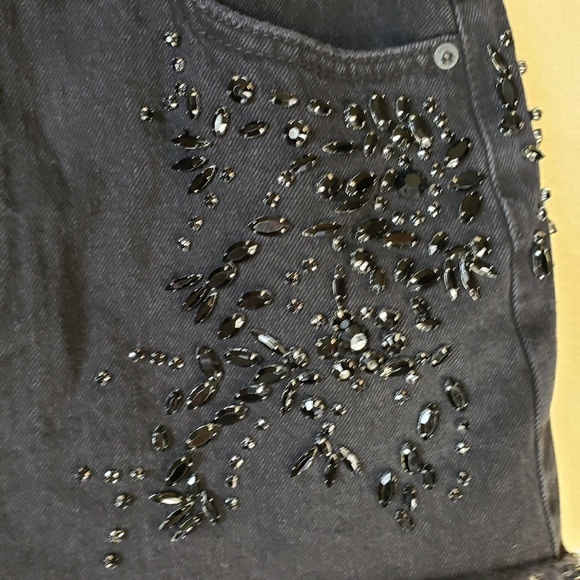 Free People with Bling Black Denim Mini Sk… - Picture 5 of 7